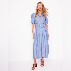 Alexa Linen Maxi Shirt Dress